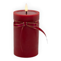 LED Pillar Wax Candle 12.5cm - Red or White