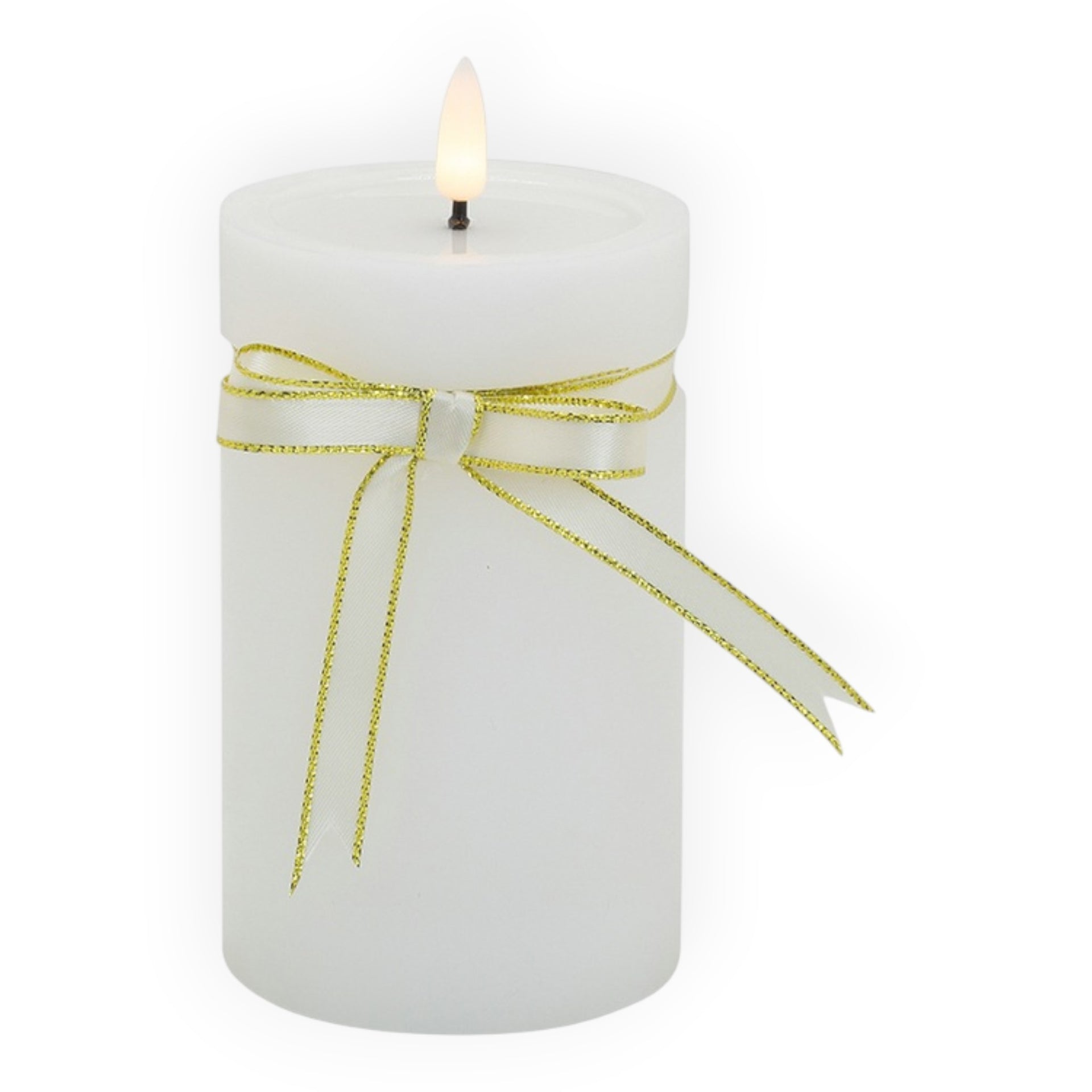 LED Pillar Wax Candle 12.5cm - Red or White