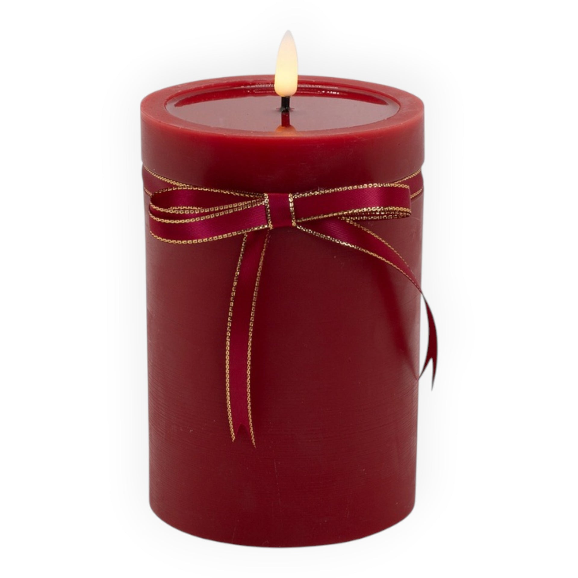 LED Pillar Wax Candle 15cm - Red or White