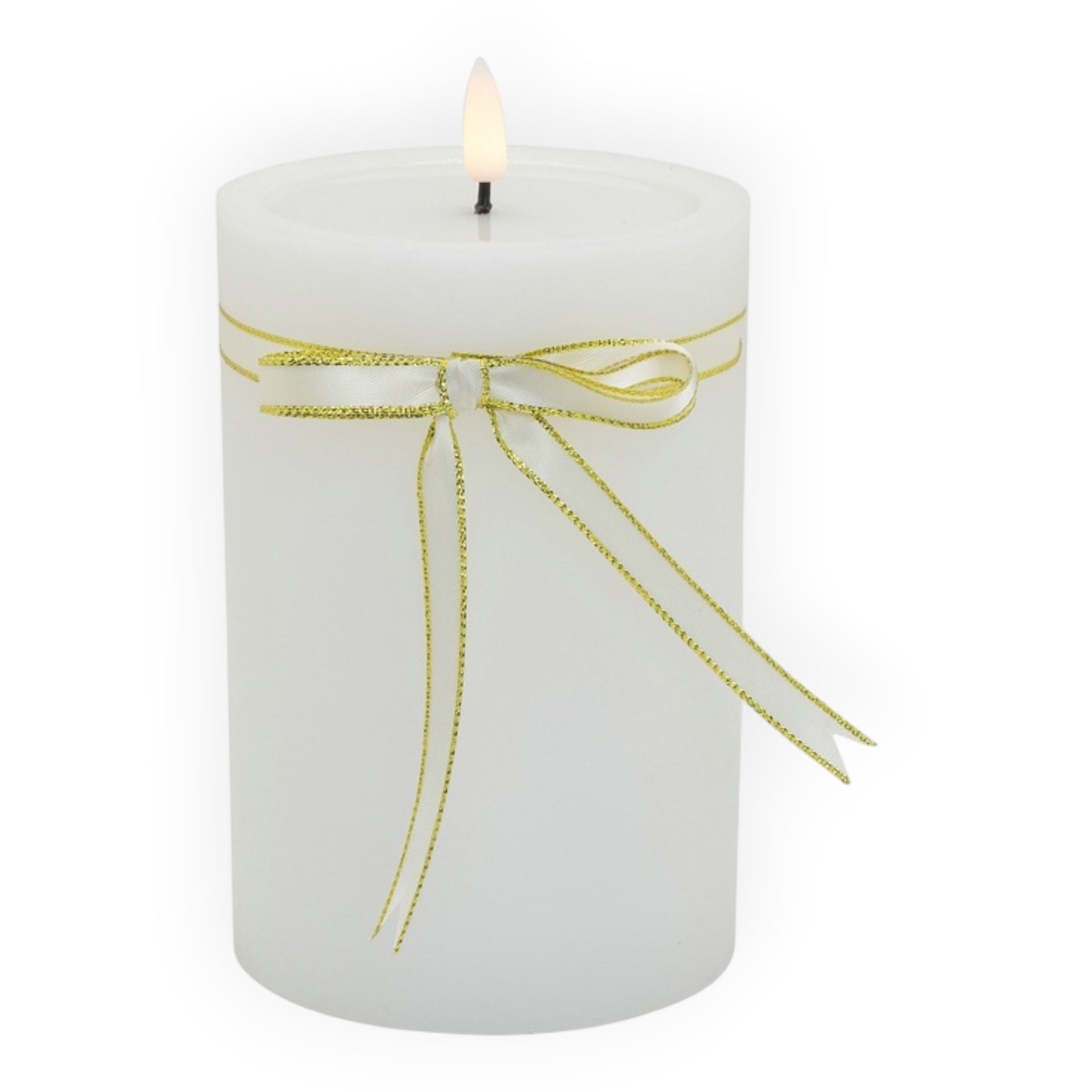 LED Pillar Wax Candle 15cm - Red or White