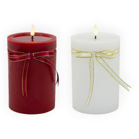 LED Pillar Wax Candle 15cm - Red or White