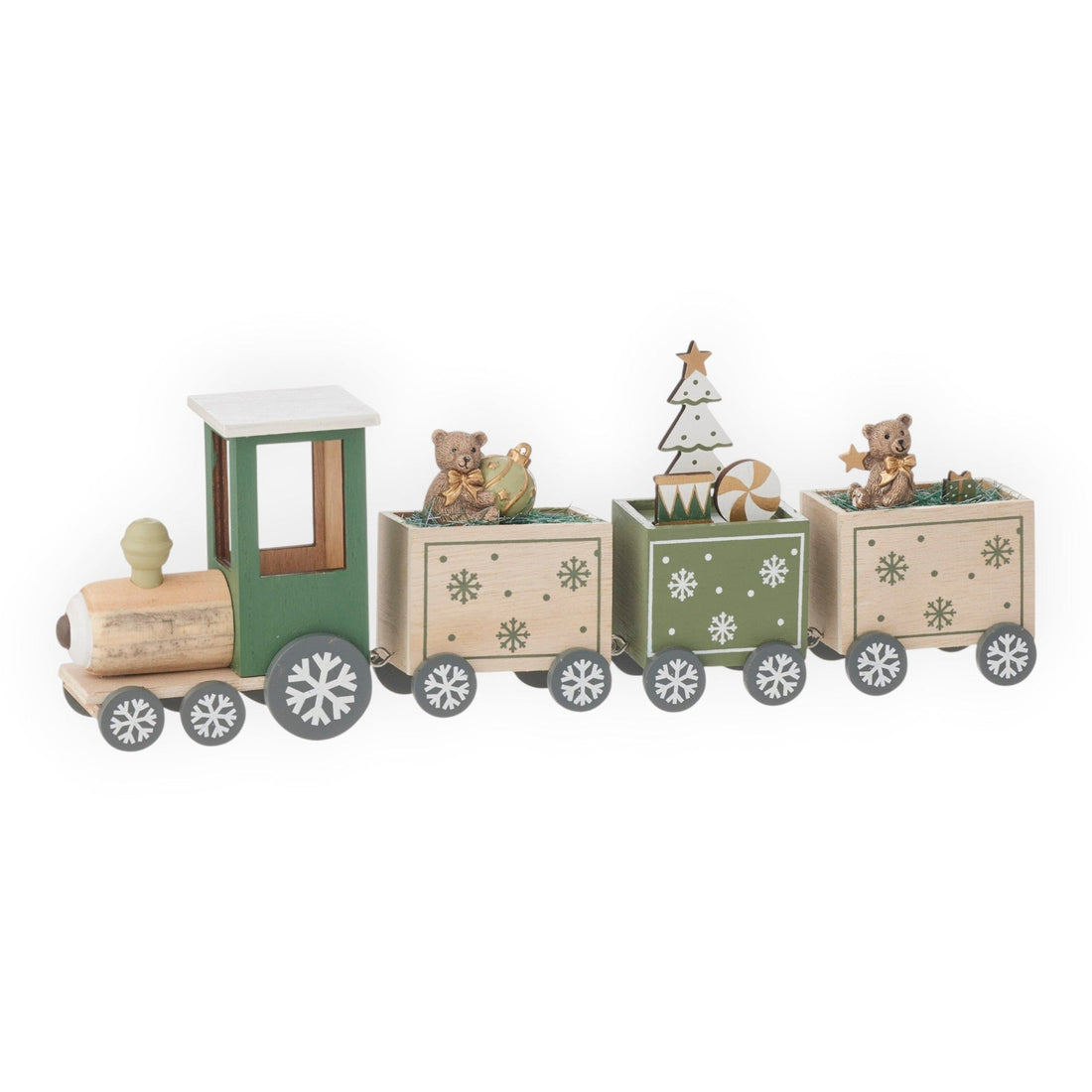 Wooden Xmas Train (4 pieces) - 39.5cm