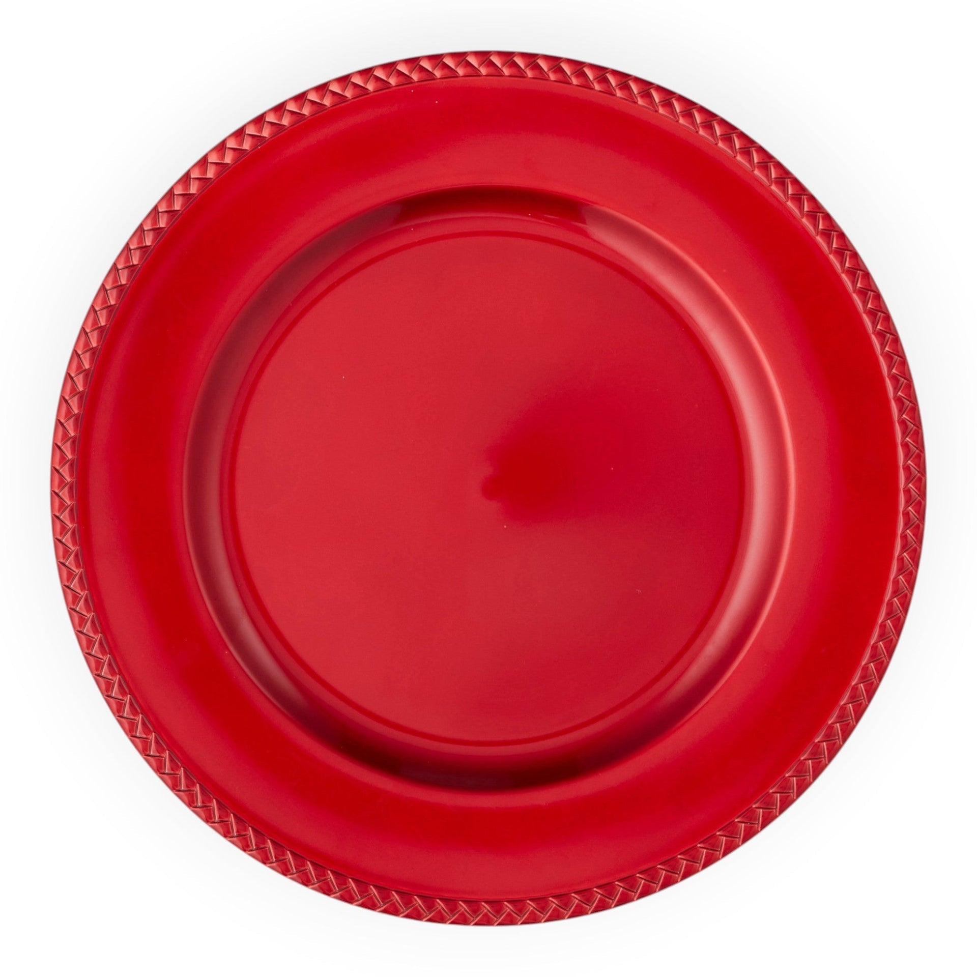 Braided Edge Charger Plate 33cm Red