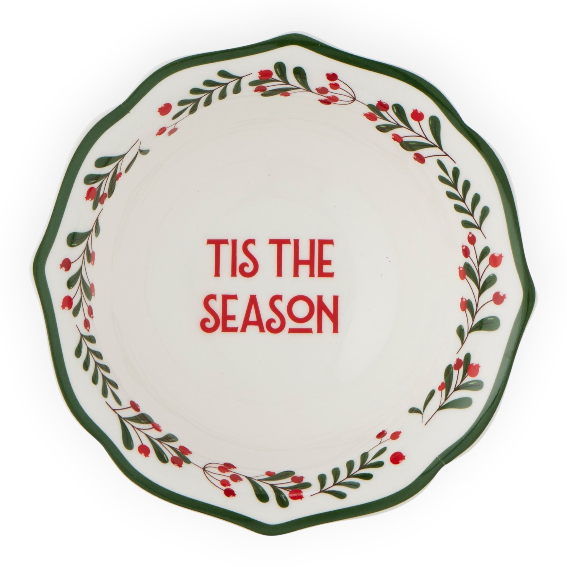 Berry Bowl Ceramic 15cm - Red or Green
