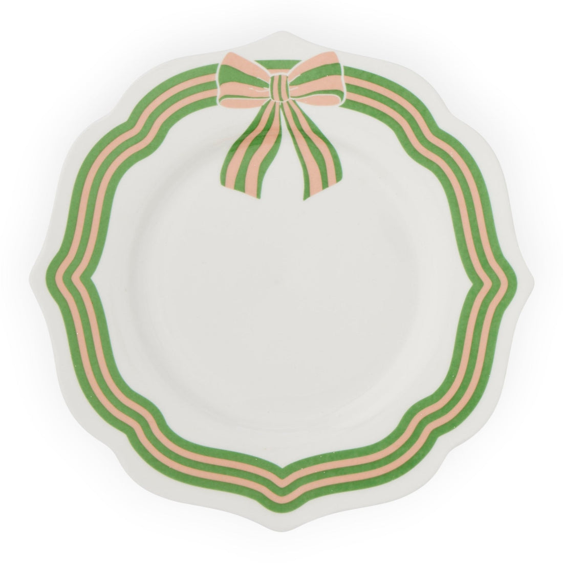 Bow Plate Ceramic 20cm - Red or Green