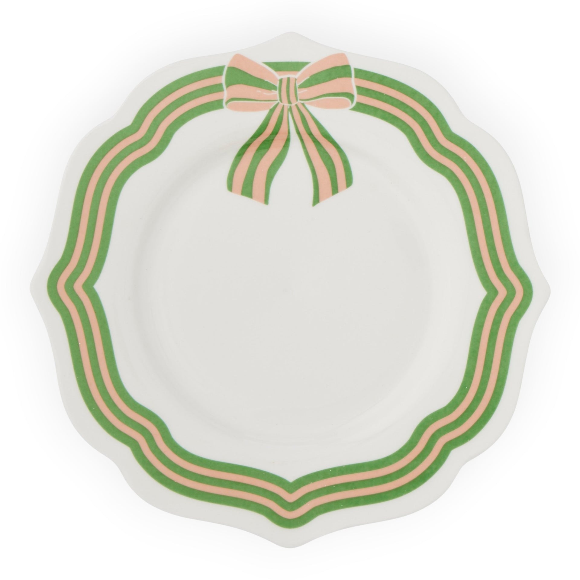 Bow Plate Ceramic 20cm - Red or Green