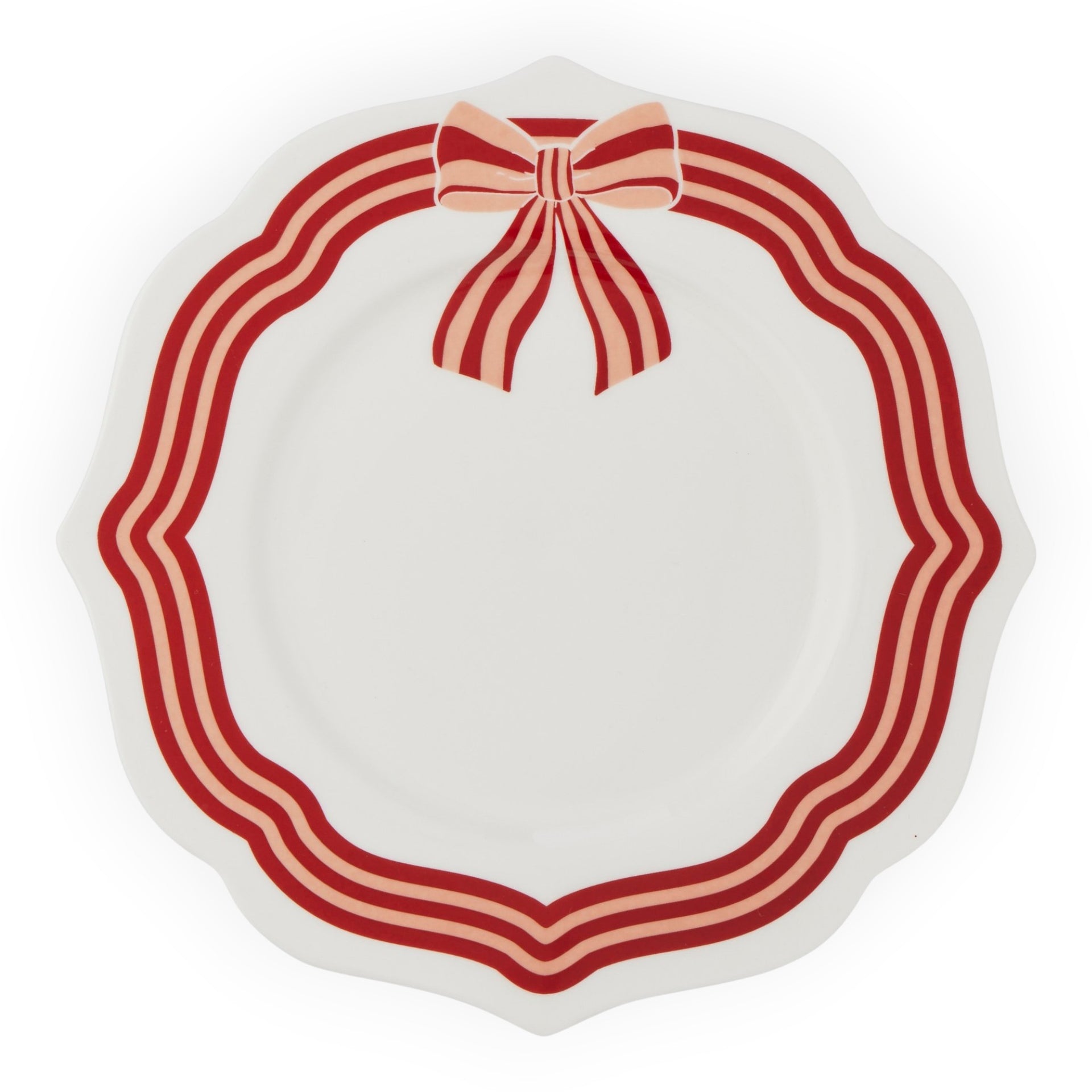 Bow Plate Ceramic 20cm - Red or Green