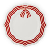 Bow Plate Ceramic 20cm - Red or Green