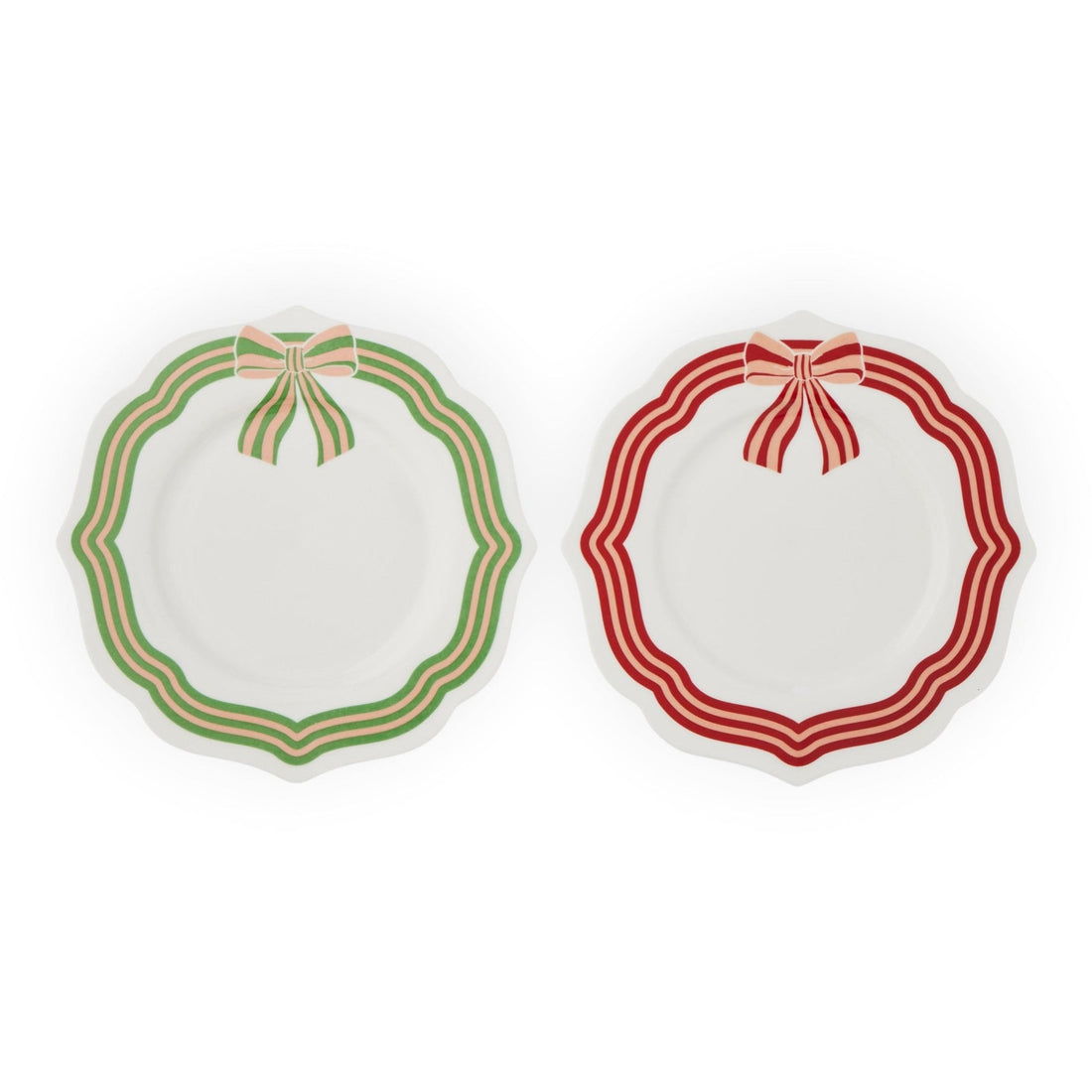 Bow Plate Ceramic 20cm - Red or Green