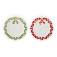 Bow Plate Ceramic 20cm - Red or Green
