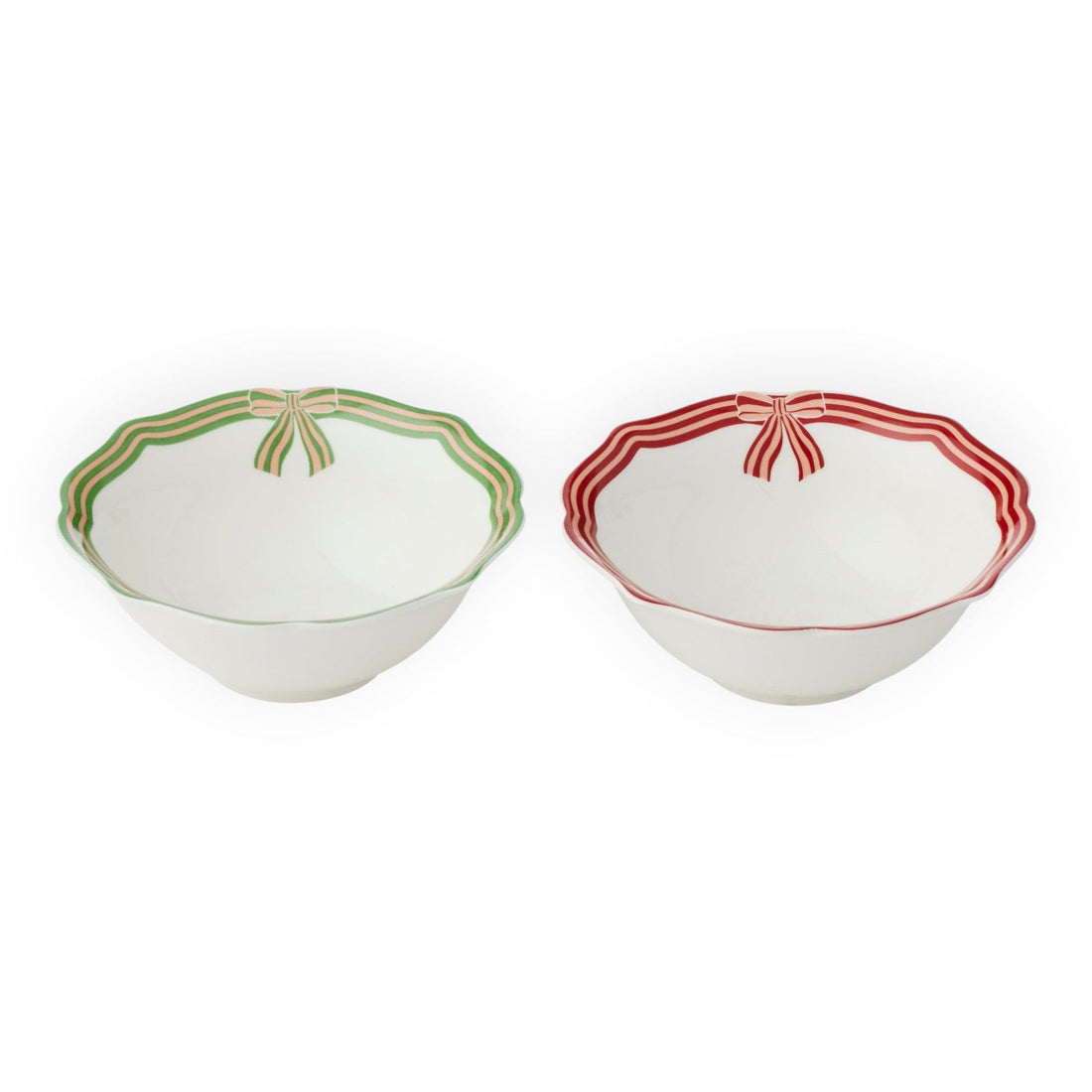 Bow Bowl Ceramic 15cm - Red or Green