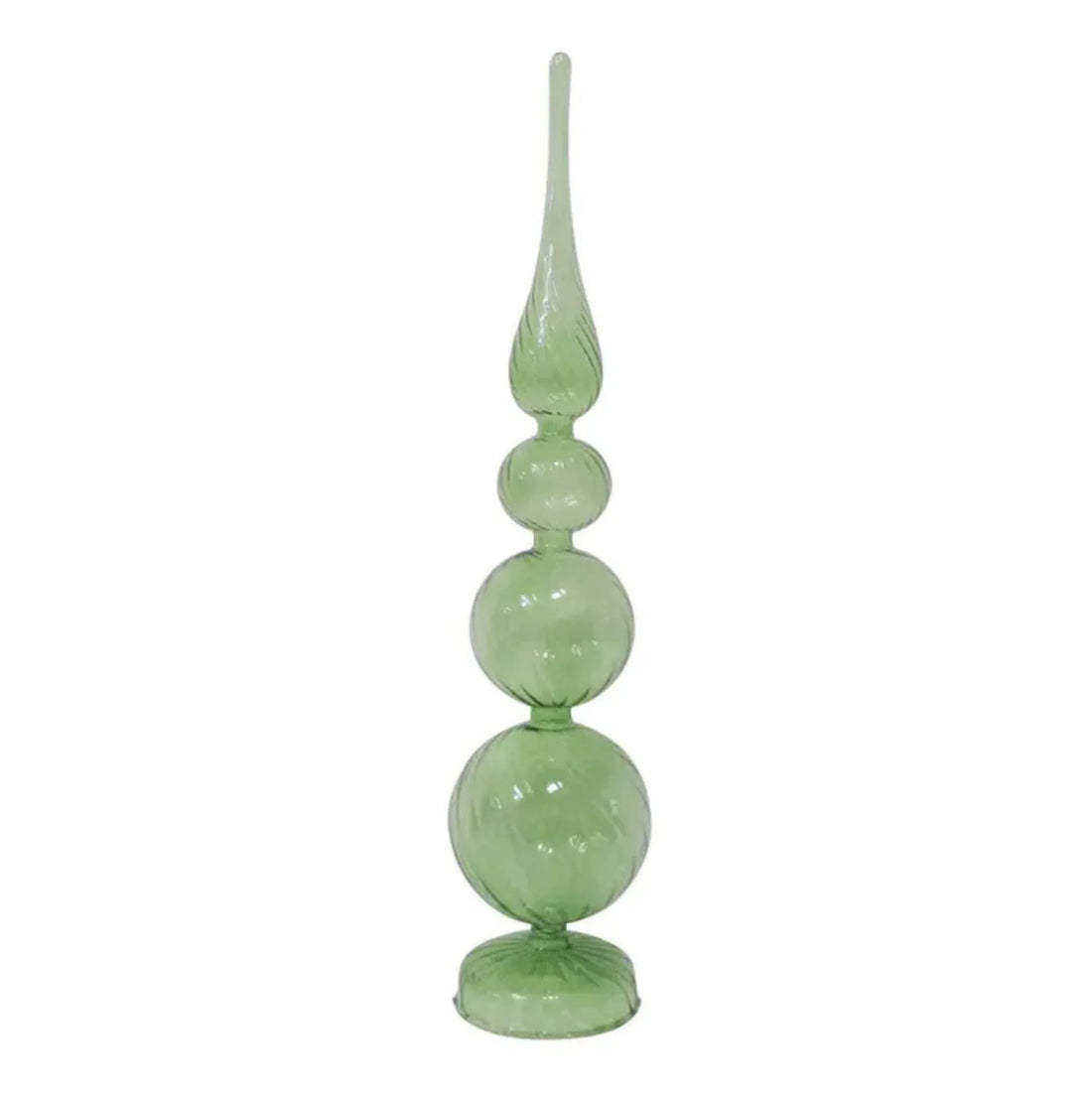 Finial Tree Glass 10x36cm Clear Green