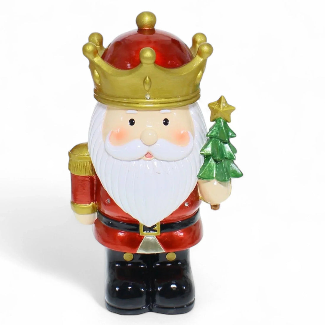 25cm Round Nutcrackers with LED - Santa