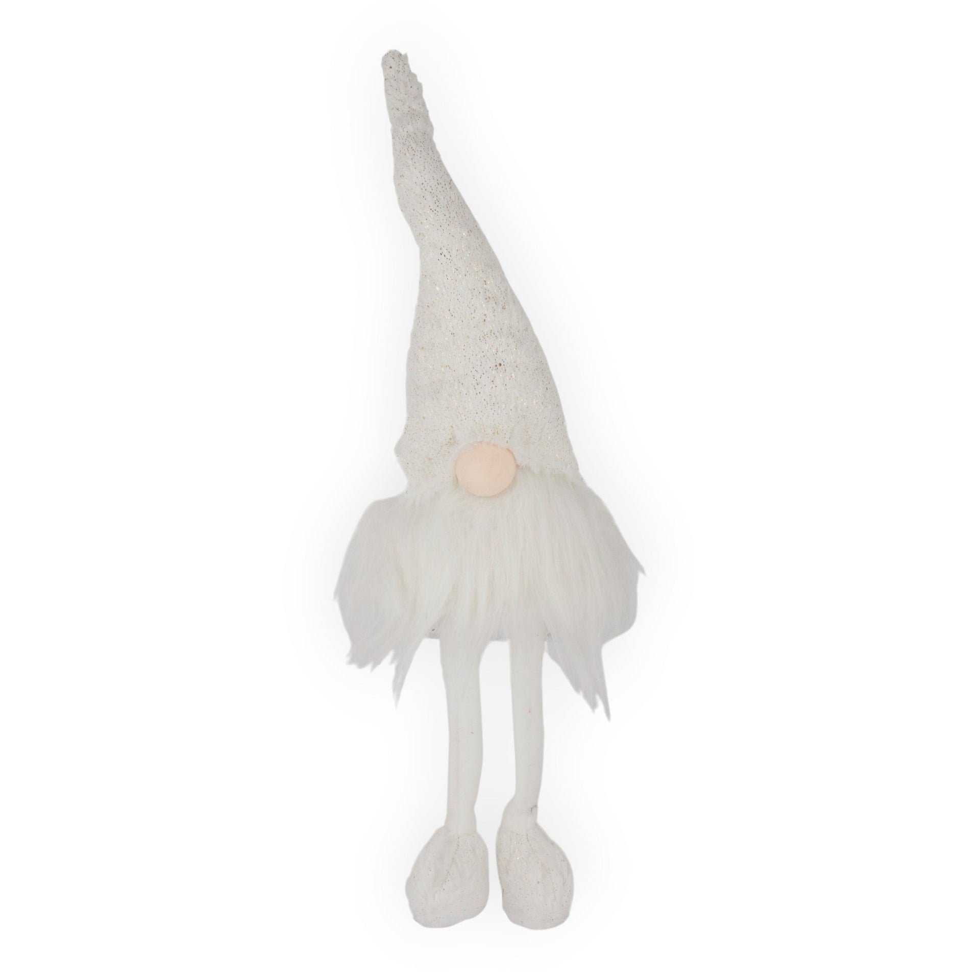 Dangly Gnome Fur - White 56cm