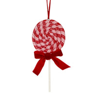 Red & White Swirl Lollypop Hanging Ornament