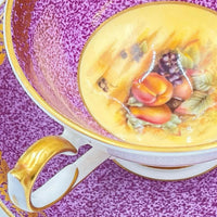 Aynsley Orchard Gold Mauve and Gold Cup and Saucer Duo - Exquisite Homewares 