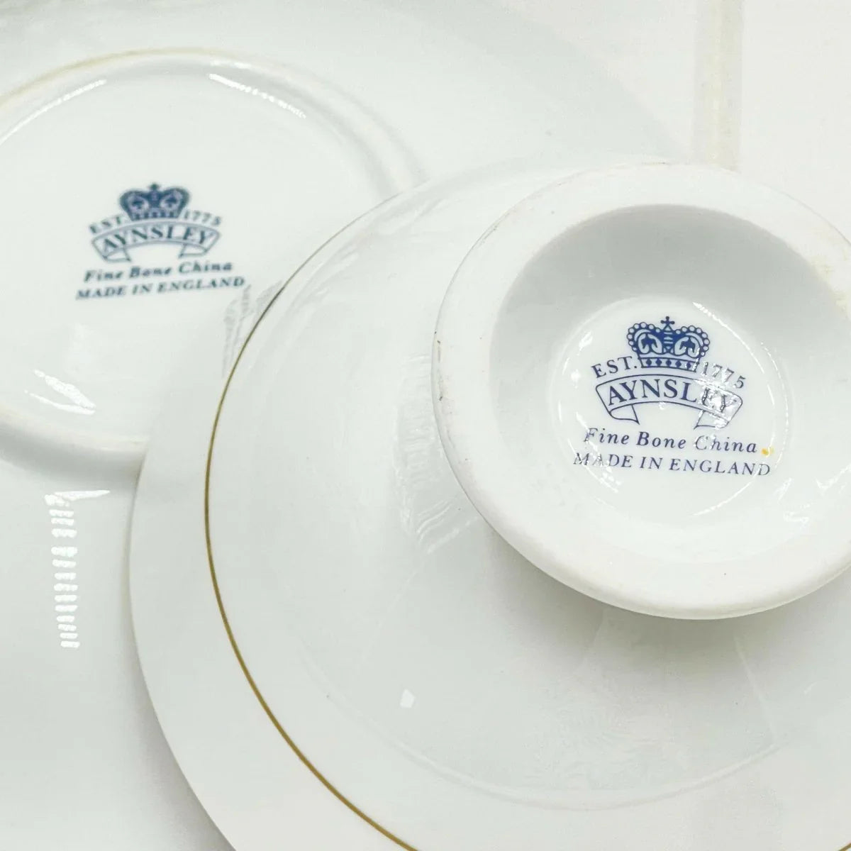 Aynsley Orchard Gold Mauve and Gold Cup and Saucer Duo - Exquisite Homewares 