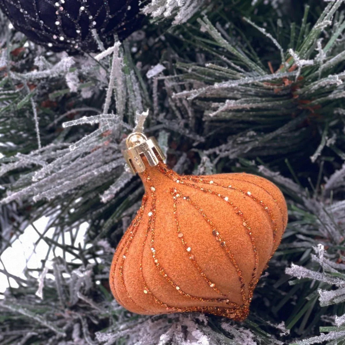 Black And Copper Baubles (Set/16) - Exquisite Homewares 