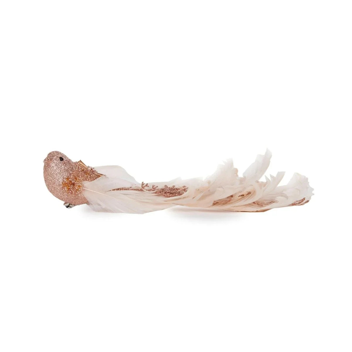 Blush Intricate Beaded Clip Bird - Exquisite Homewares 
