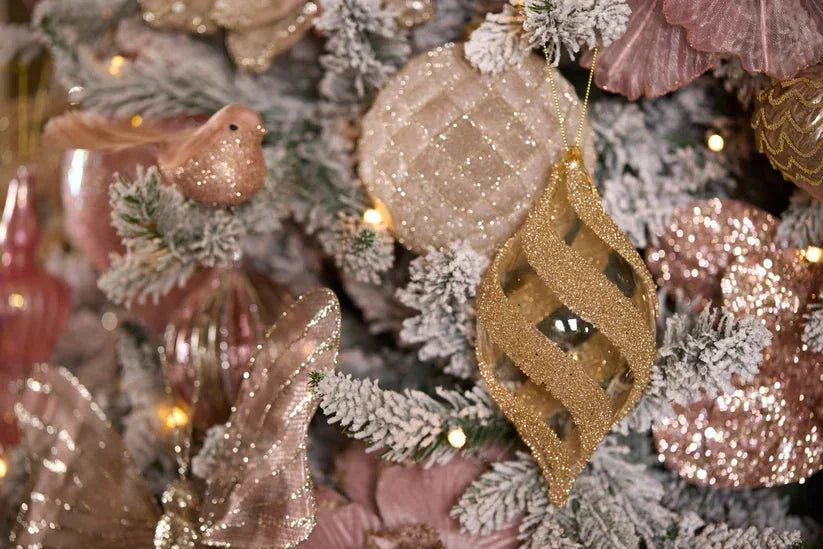 Champagne Crystal Swirl Drop Bauble - Exquisite Homewares 