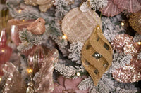 Champagne Crystal Swirl Drop Bauble - Exquisite Homewares 