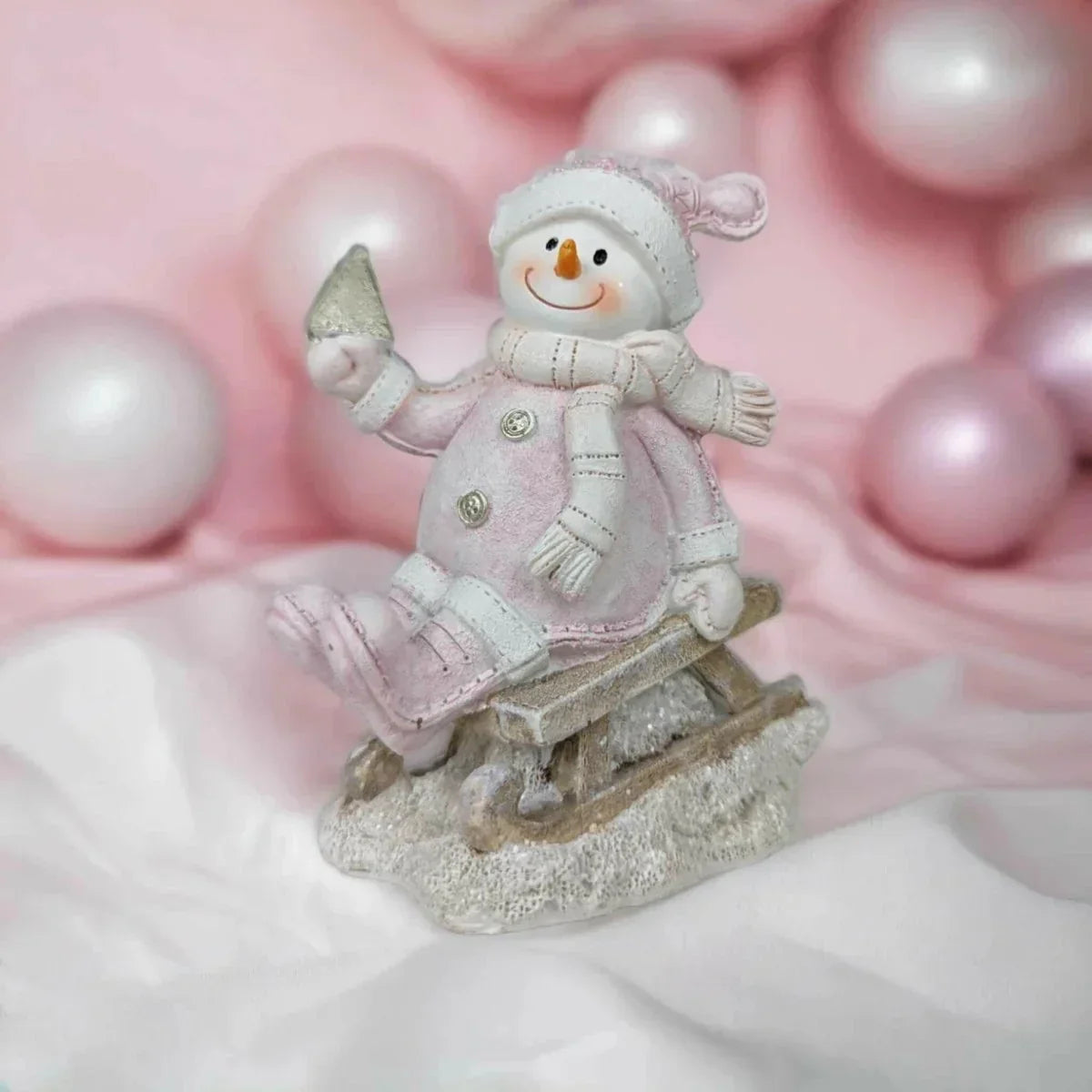 Christmas Snowman on a Sleigh - Exquisite Homewares 