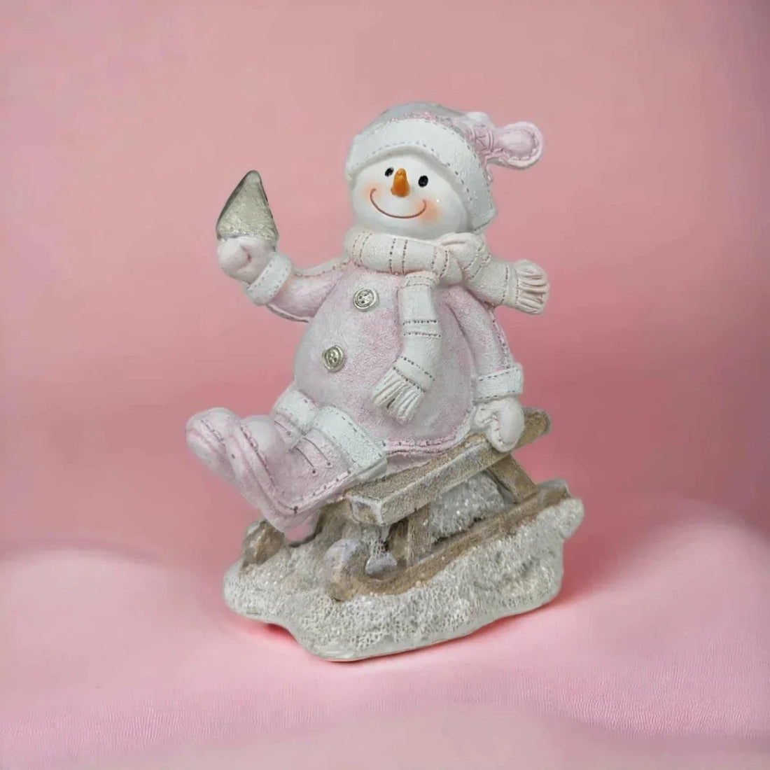 Christmas Snowman on a Sleigh - Exquisite Homewares 