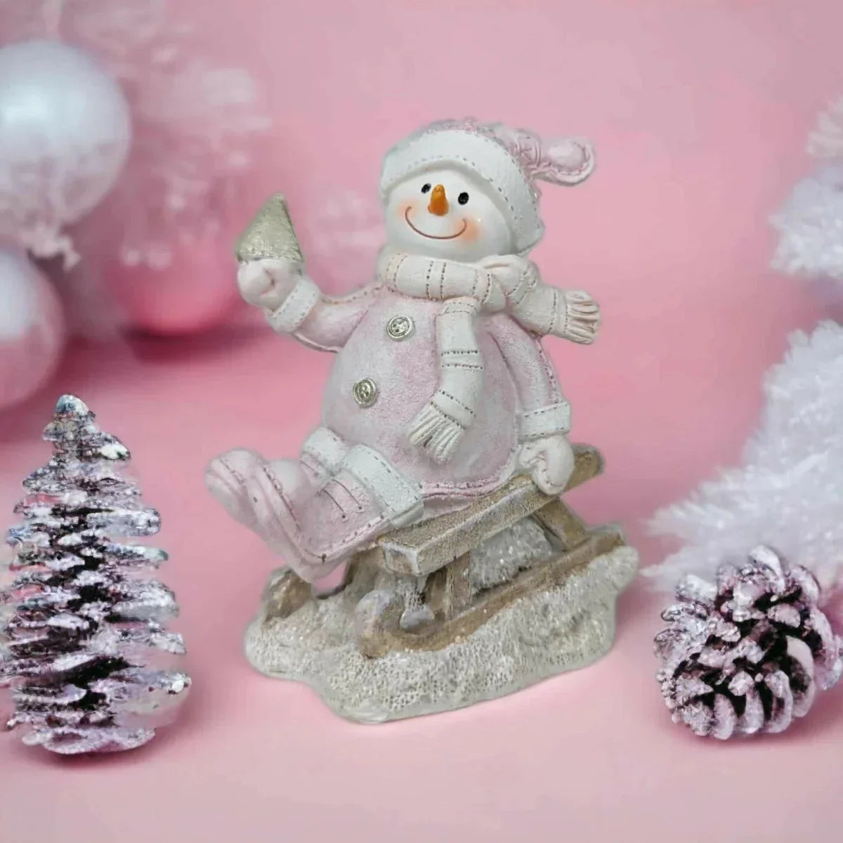 Christmas Snowman on a Sleigh - Exquisite Homewares 