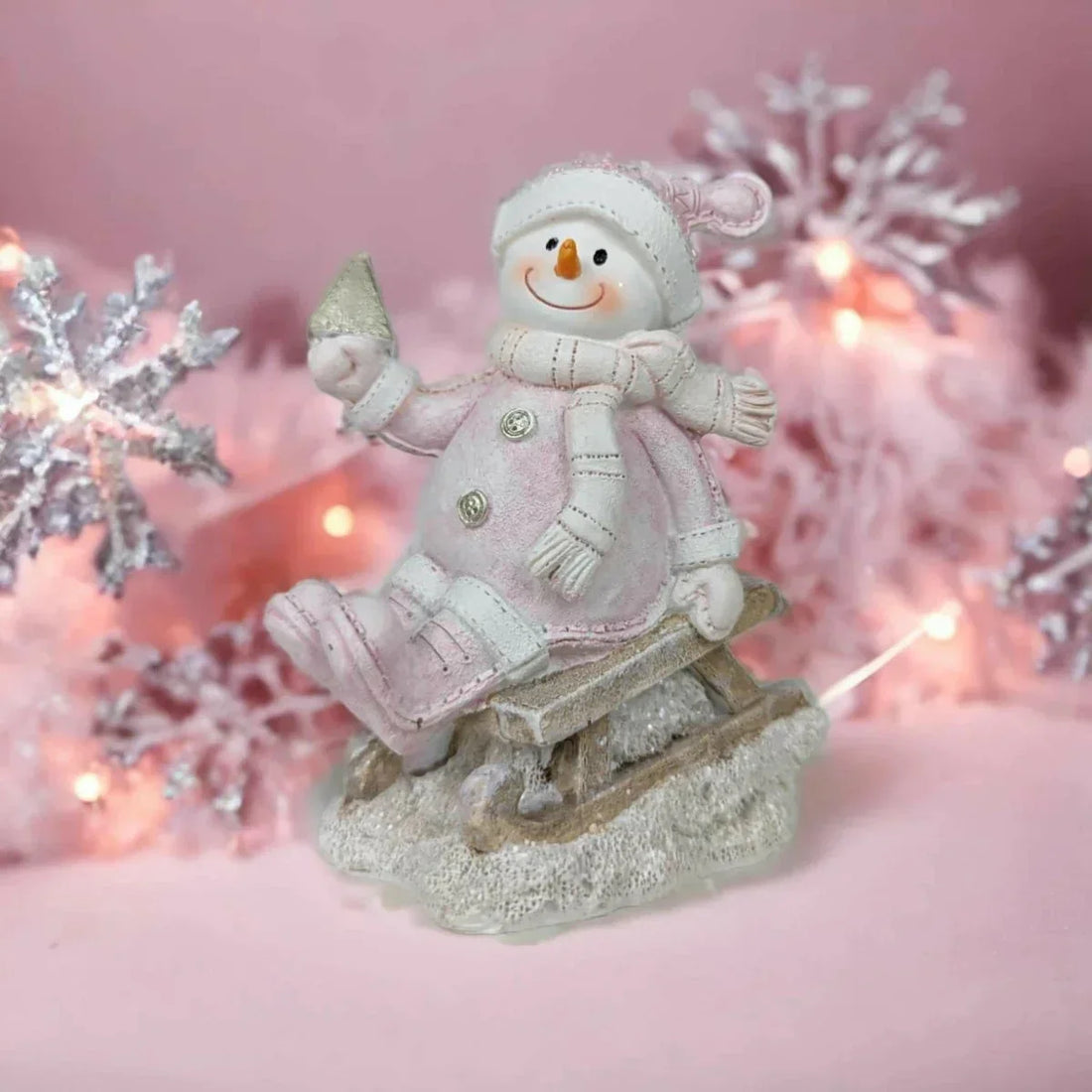 Christmas Snowman on a Sleigh - Exquisite Homewares 