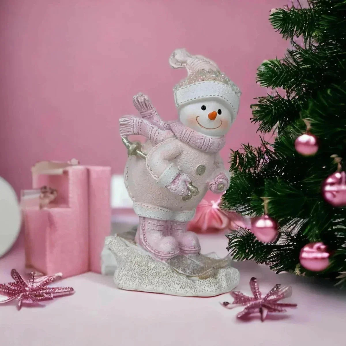 Christmas Snowman Skiing Downhill - Exquisite Homewares 