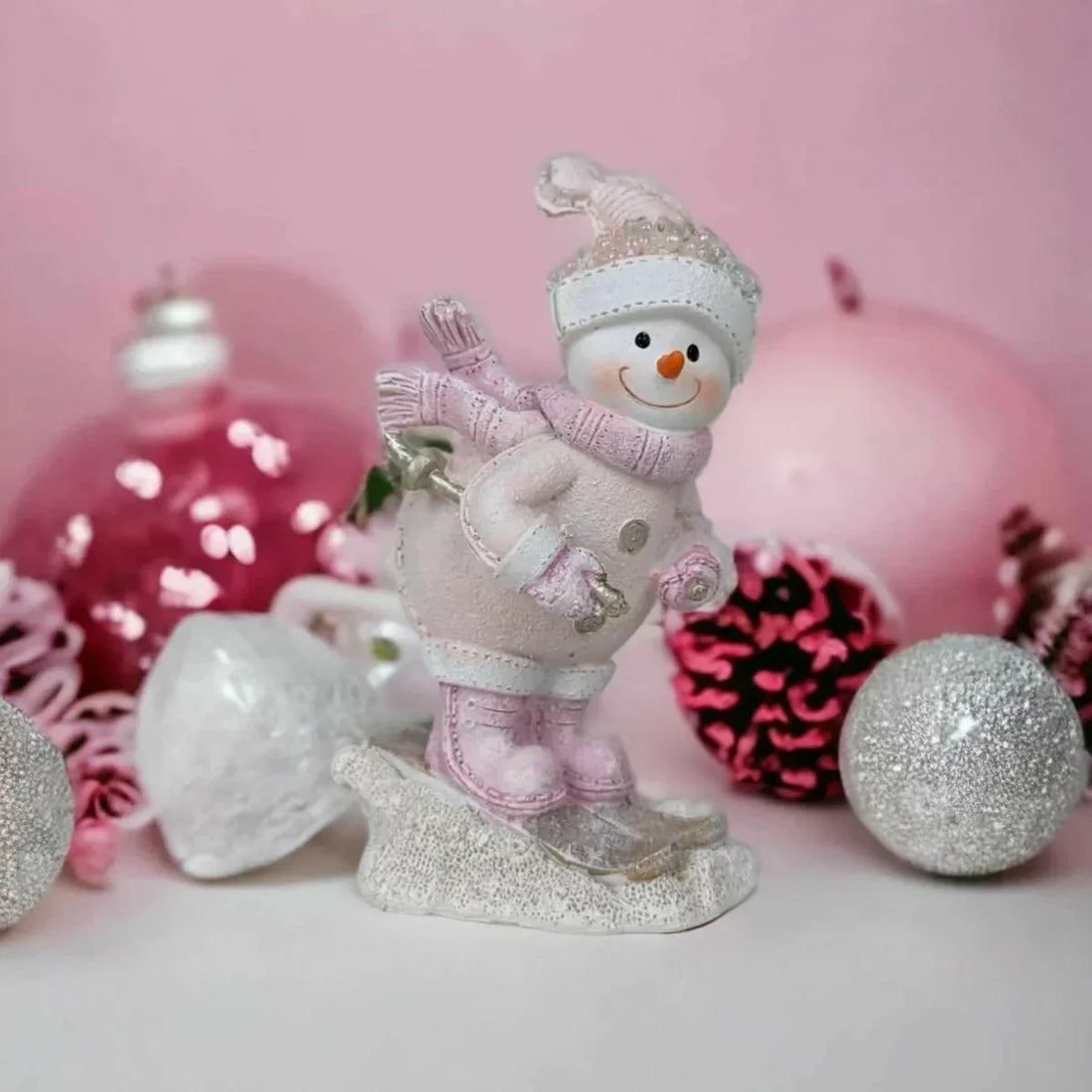 Christmas Snowman Skiing Downhill - Exquisite Homewares 