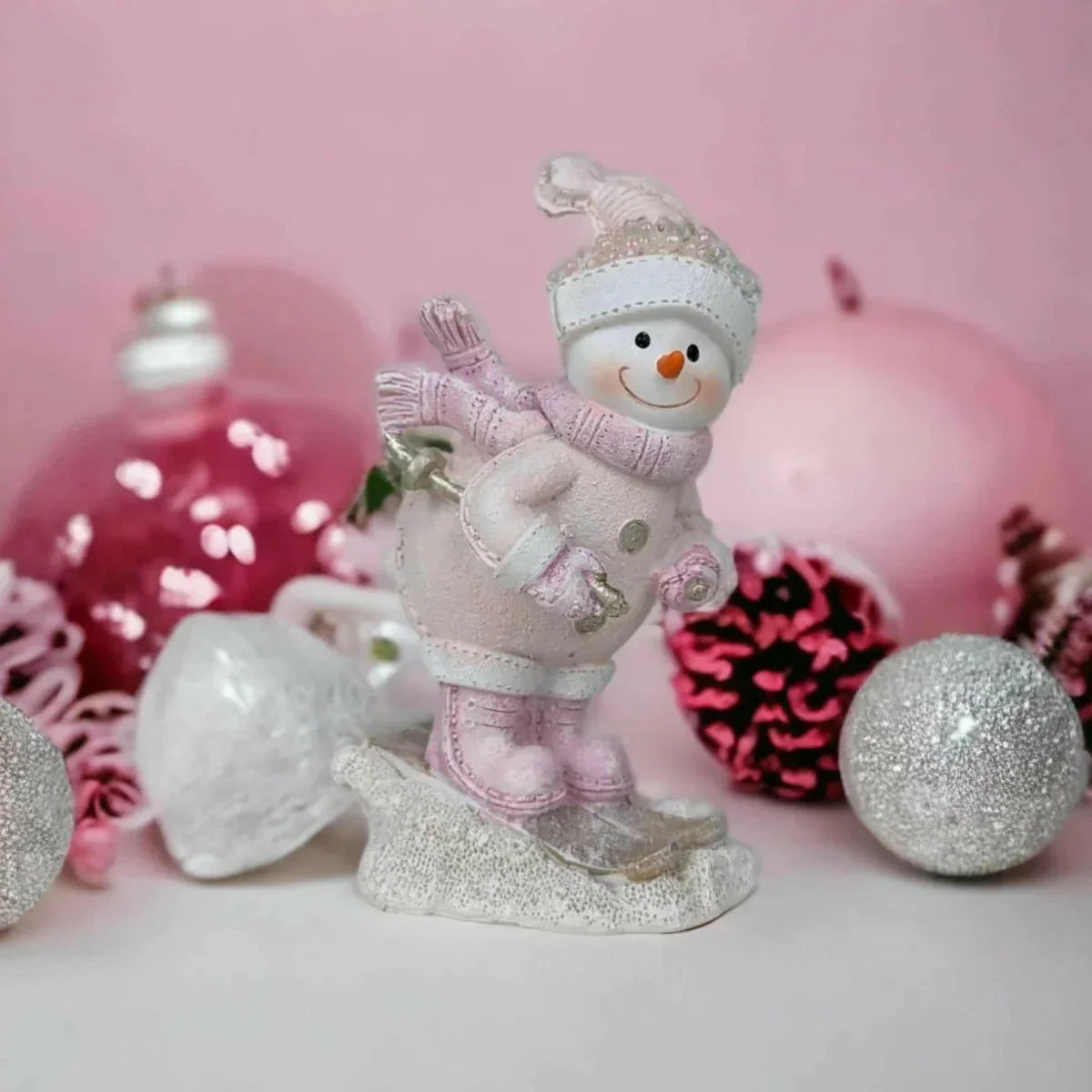 Christmas Snowman Skiing Downhill - Exquisite Homewares 