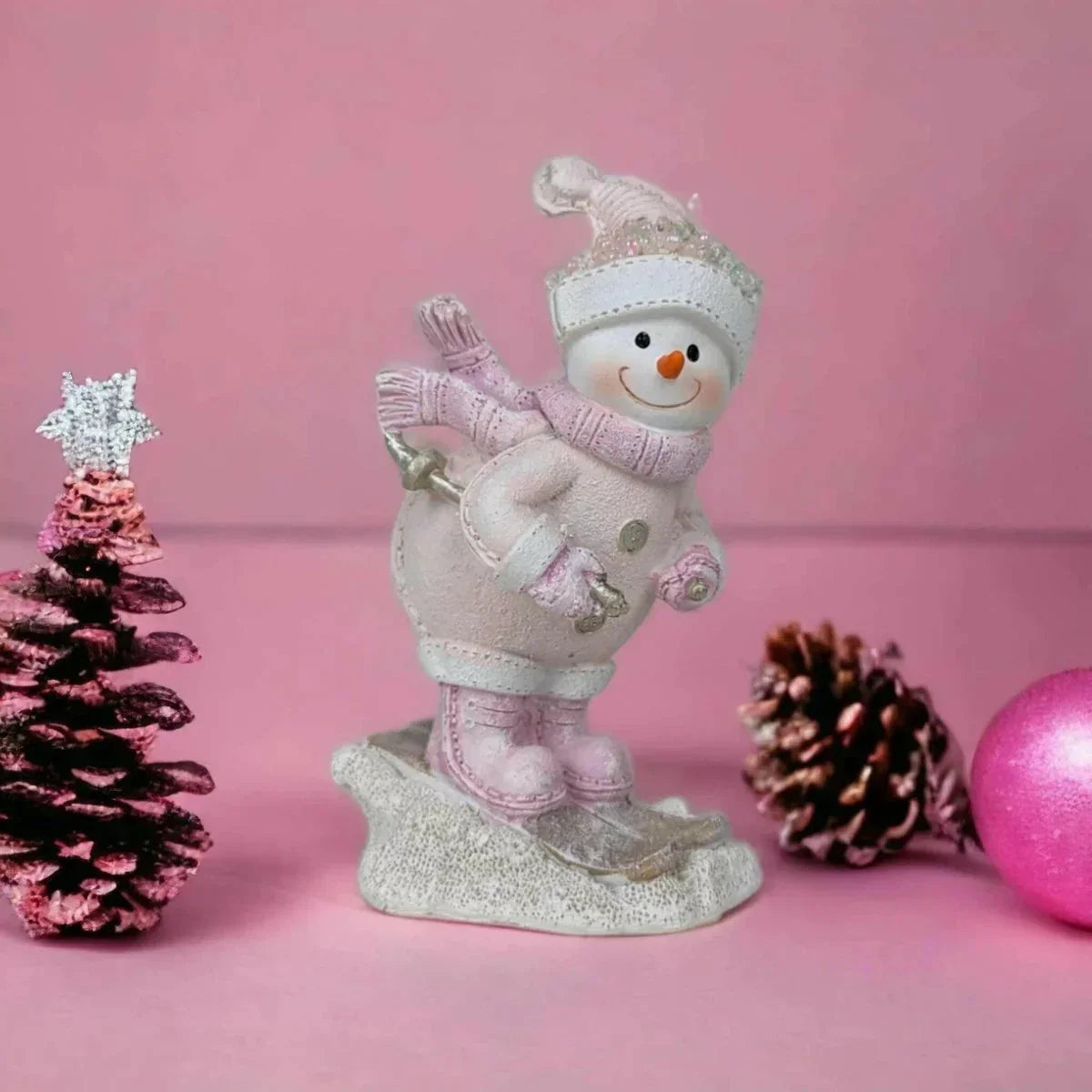 Christmas Snowman Skiing Downhill - Exquisite Homewares 