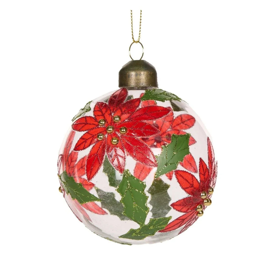 Clear Poinsettia Bauble - Exquisite Homewares 