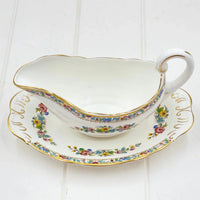 Coalport Ming Rose Gravy Boat and Saucer - Exquisite Homewares 