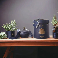 Cote Noire Navy Round Art Deco Candle - Eau De Vie - House Journey