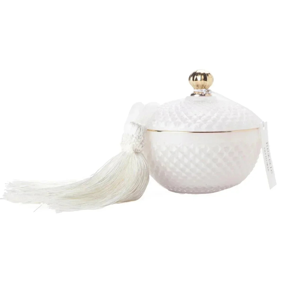 Cote Noire Round White Art Deco Candle - House Journey