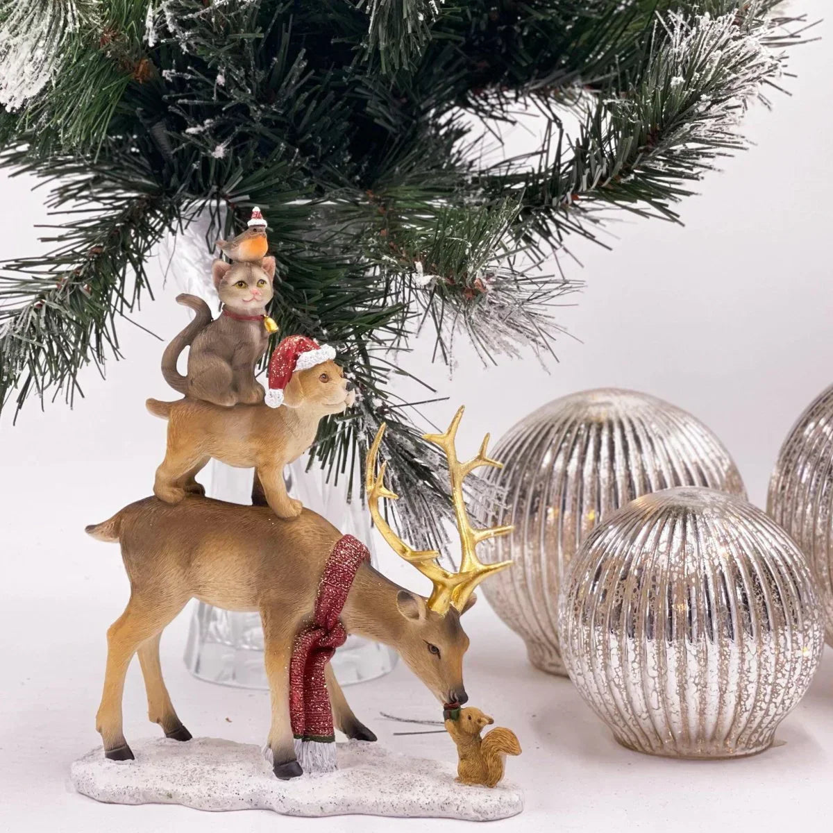 Deer with Dog, Cat and Bird Stack - House Journey
