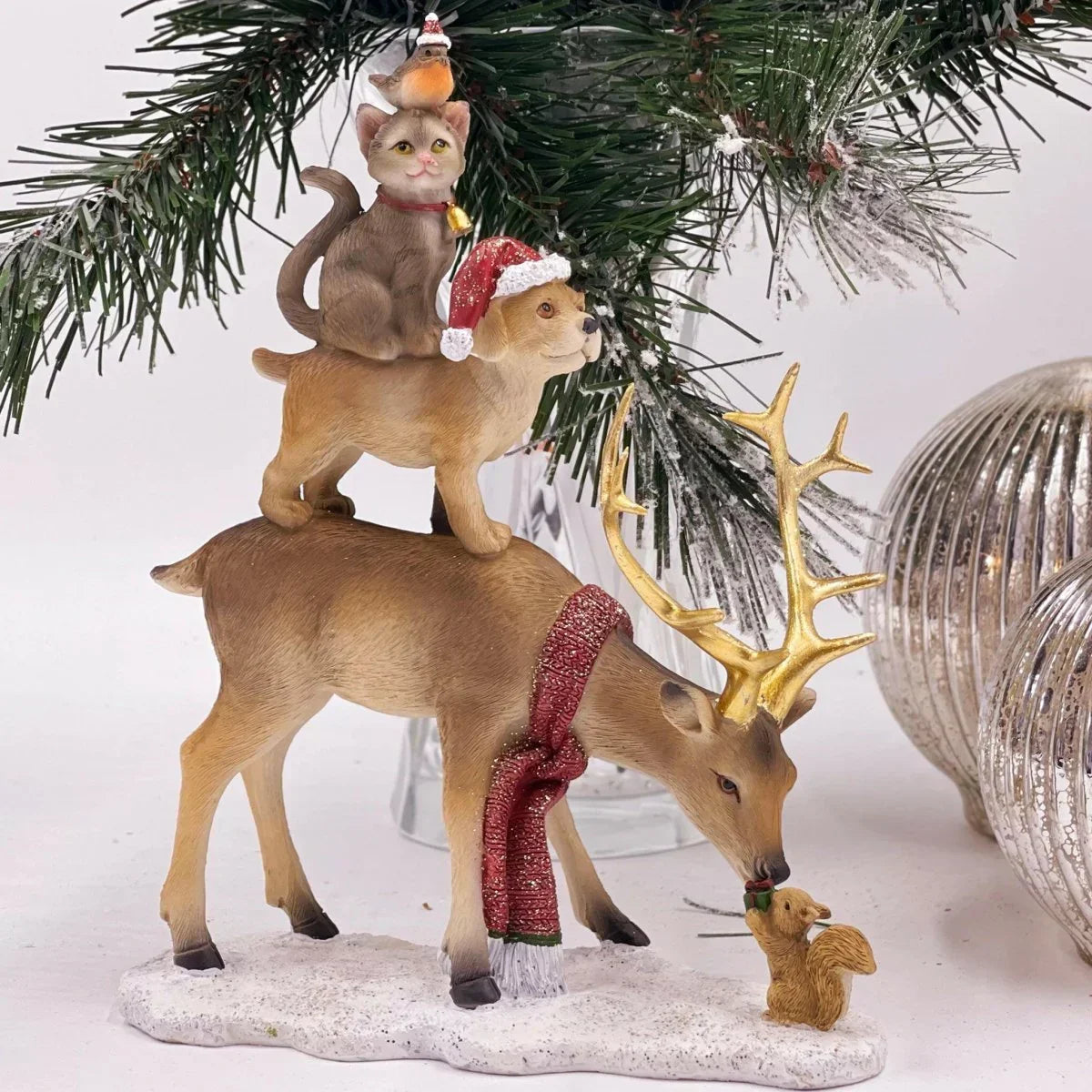 Deer with Dog, Cat and Bird Stack - House Journey