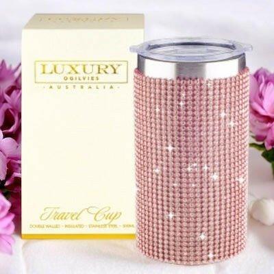 Diamonte Travel Cup - Pink - Exquisite Homewares 