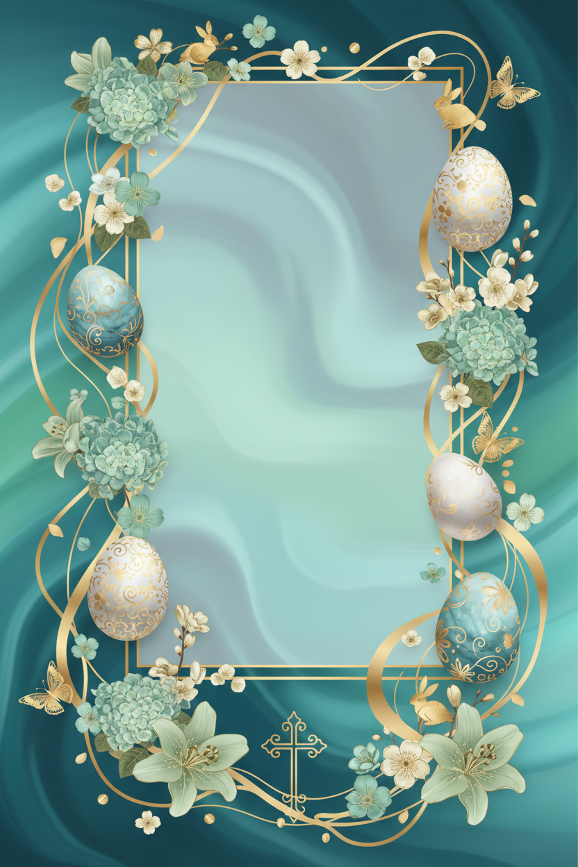 Easter Mobile Banner - Ocean Blues, Greens & Gold