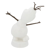 White snowman figurine with branch arms and antlers, festive home décor accent