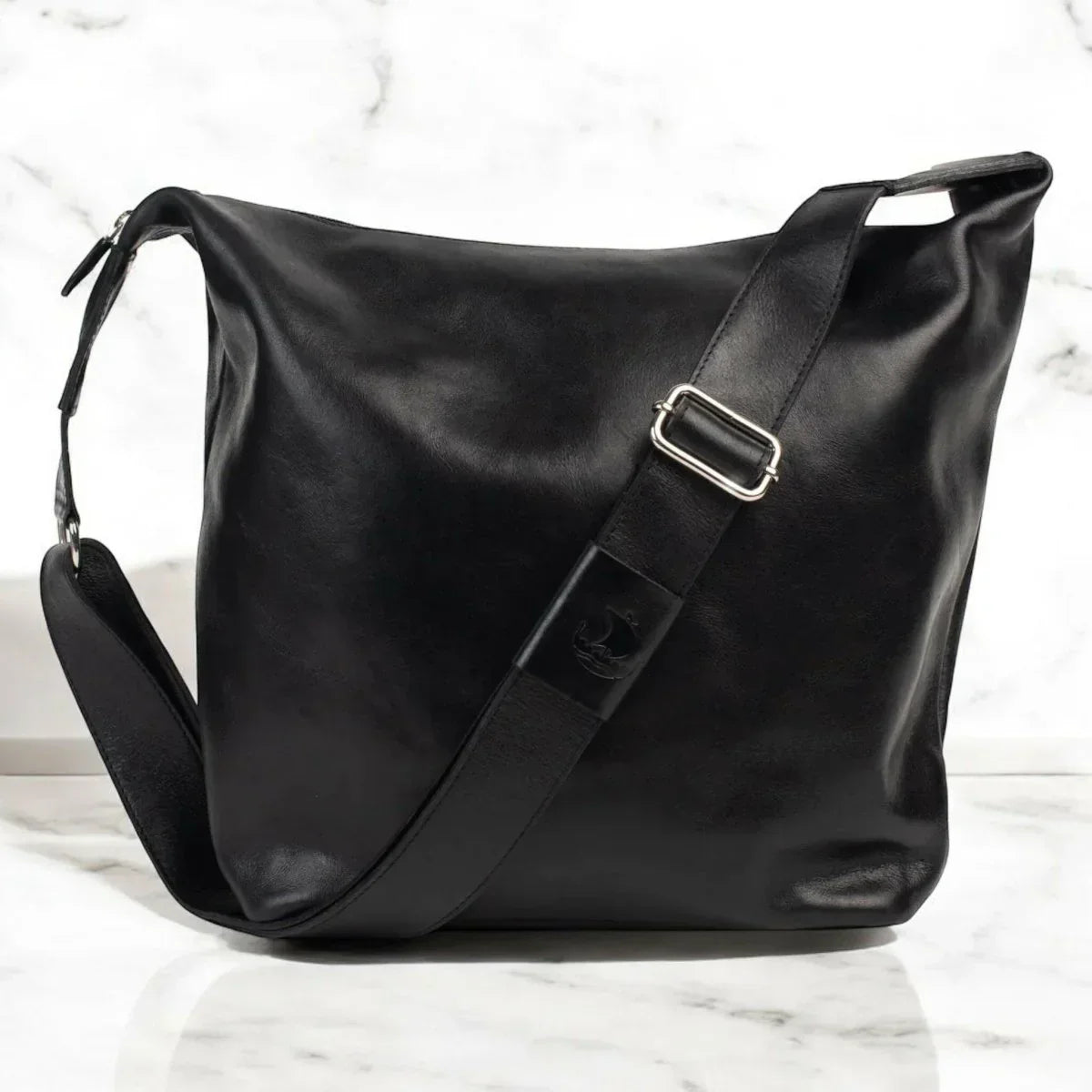 Ella Medium Slouch Bag in Black - House Journey