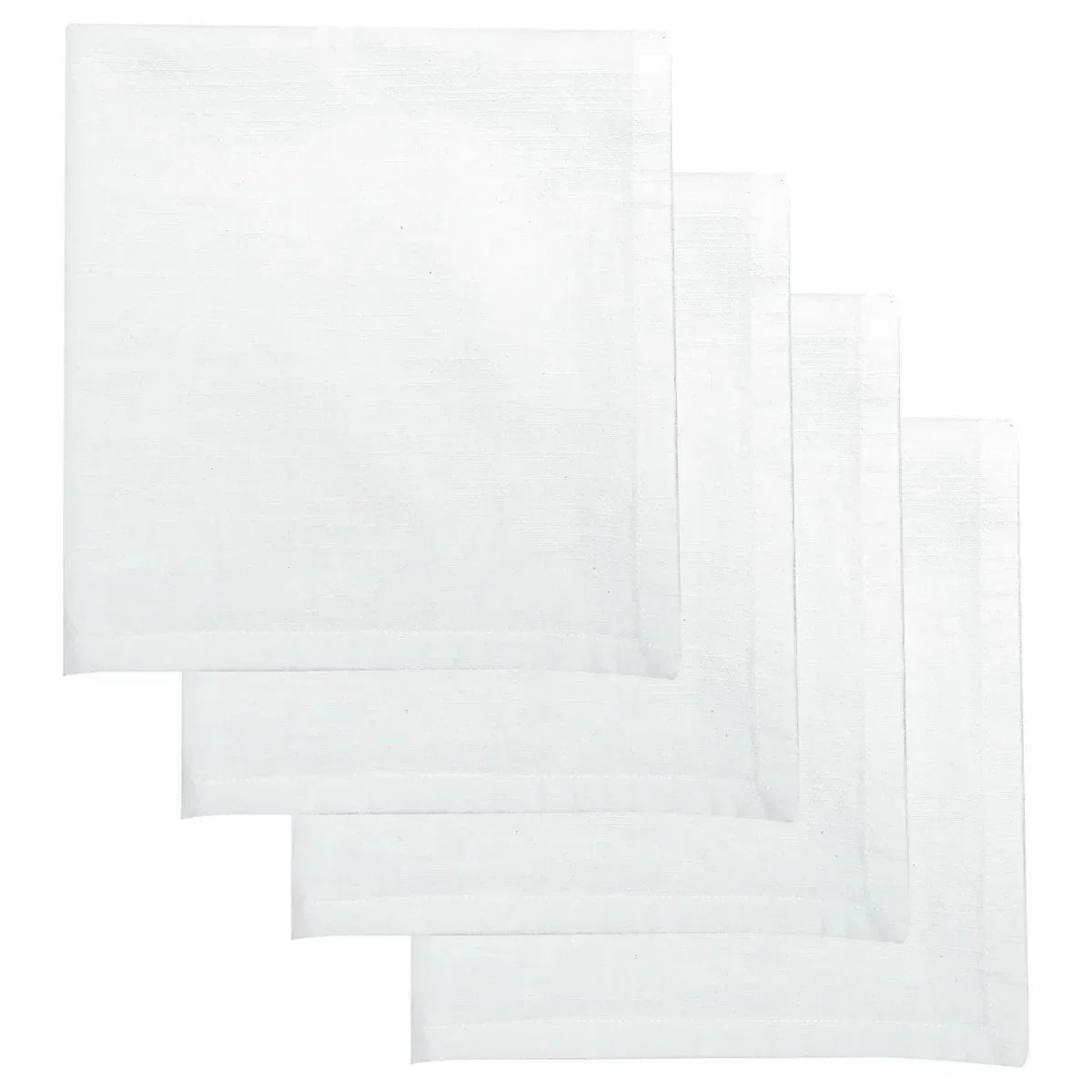 Elysian White Napkins Set/4 45cm - 100% Cotton - House Journey