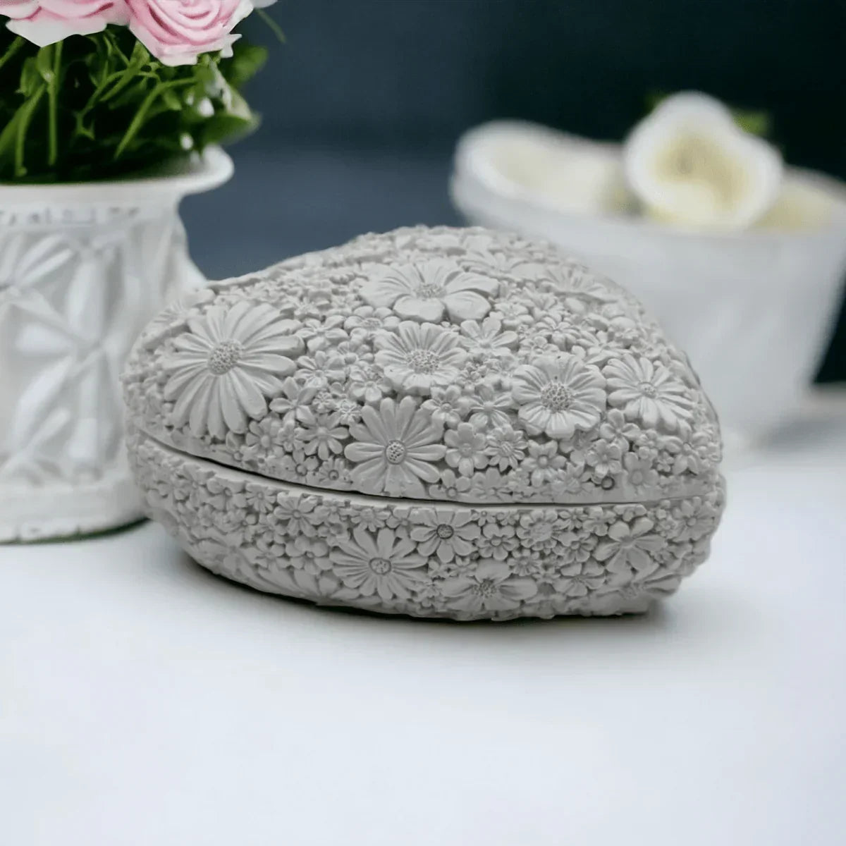 Floral Heart Trinket Box - Pink - Exquisite Homewares 