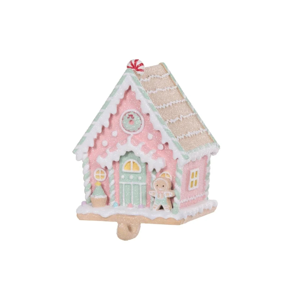 Gingerbread House Stocking Holder With Gingerbread Man - Exquisite Homewares 