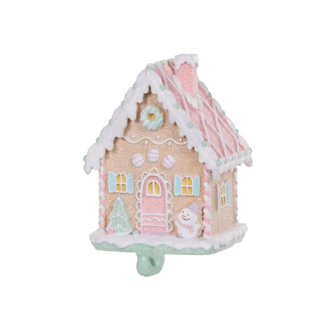 Gingerbread House Stocking Holder With Snowman - Exquisite Homewares 