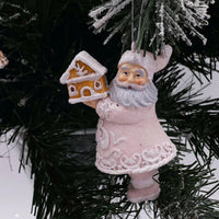 Gingerbread Pink Hanging Mr & Mrs Claus - Exquisite Homewares 