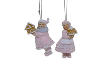 Gingerbread Pink Hanging Mr & Mrs Claus - Exquisite Homewares 