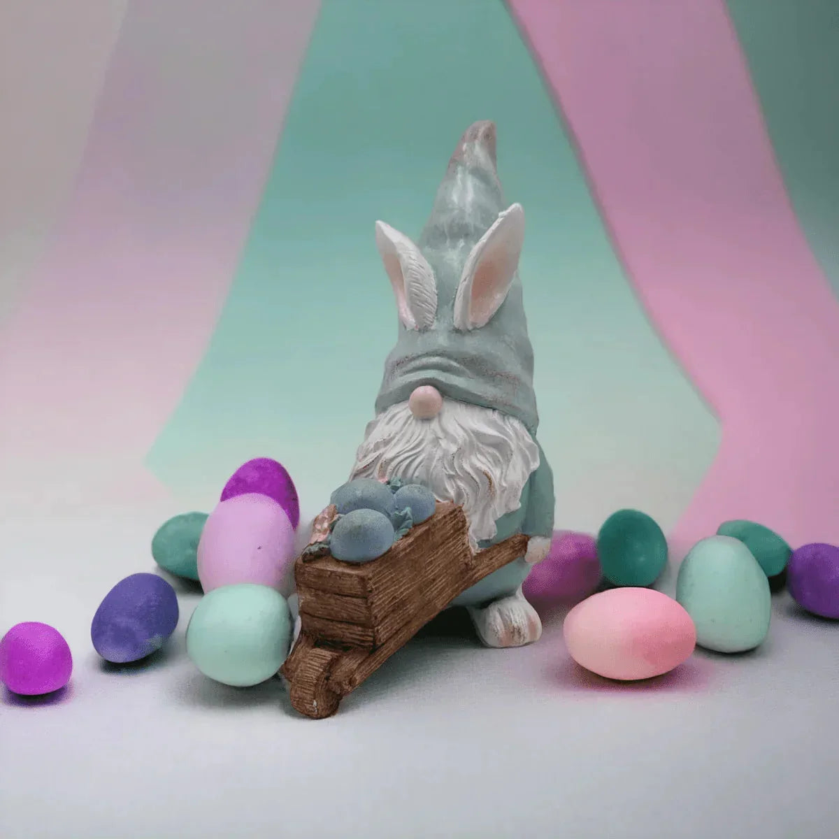 Gnome with Easter Egg Wheelbarrow - Exquisite Homewares 